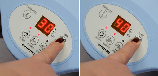 Bild: Wärmetherapie über Timer einstellen