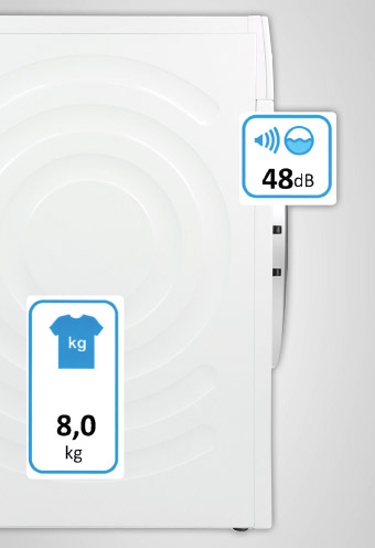 Die Waschmaschine darf mit höchstens 8,0 kg Wäsche befüllt werden, wobei das maximale (Wäsche-)Gewicht immer vom jeweiligen Waschprogramm abhängig ist. Strom und Wasser werden von diesem Modell je am effizientesten verwendet, wenn das maximale (Wäsche-)Gewicht ein jedes Mal voll ausgeschöpft wird. Die Seitenwände der Waschmaschine sind speziell strukturiert, um Vibrationen und die während des Waschens sowie Schleuderns zu vernehmende Lautstärke zu mindern. Siemens iQ700 WM14W740 - Technik Betrieb