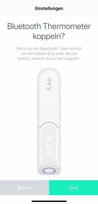 Hier muss man nun noch die passende Marke („Beurer“) auswählen. Beurer OT 30