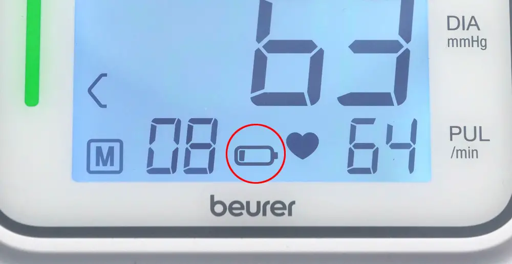 Beurer BM 51: Batterie-Symbol