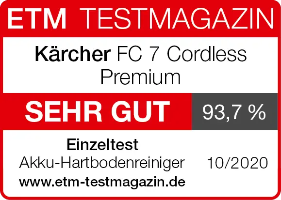 Bewertungssiegel Kärcher FC 7 Cordless Premium