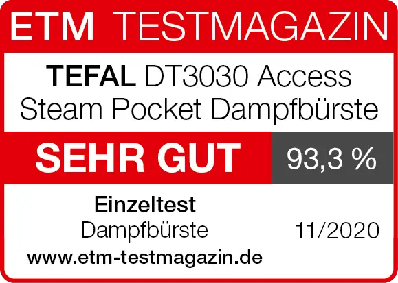 Bewertungssiegel TEFAL Access Steam Pocket Dampfbürste DT3030