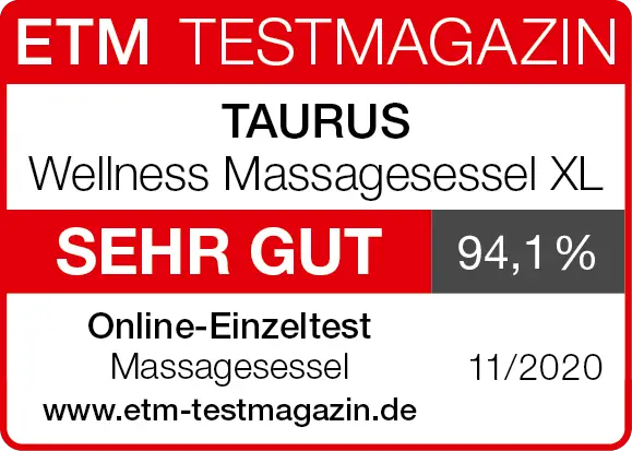 Bewertungssiegel TAURUS Wellness Massagesessel XL