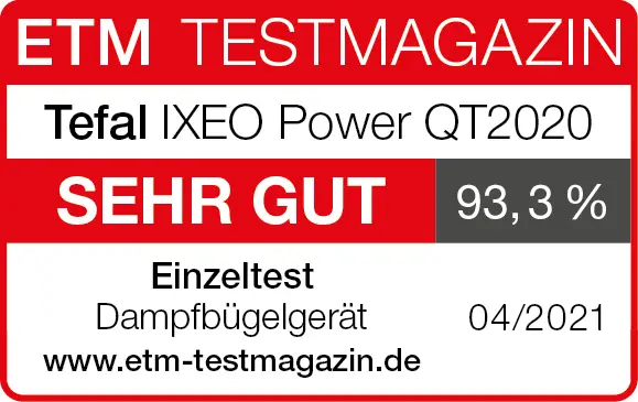 ETM 2021 04 Tefal IXEO Power QT2020 Dampfbügelgerät