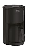 Krups Pro Aroma KM303810| Filterkaffeemaschine 1 Liter Fassungsvermögen | mit Thermokanne | 800 Watt | für 10-15 Tassen Kaffee | schwarz