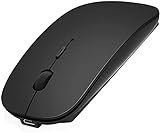 AE WISH ANEWISH Bluetooth Maus fur Mac/iPad/iPhone/PC/Computer, wiederaufladbar geräuschlos Mini Kabellose Maus für Windows/Linux/Android, 3 DPI Einstellbares Bluetooth 5.0 Black