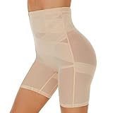 SIMIYA Bauchweg Unterhose Damen Hohe Taille Shapewear, Bauchkontrolle Höschen Shaping Unterwäsche Leggings Body Shaper Miederpants(Beige, L)