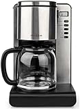 Nedis Kaffeemaschine | max. Kapazität: 1.5 l | Anzahl Tassen auf einmal: 12 | Warmhalten | Timer einschalten | LCD-Anzeige | Uhrfunktion | Aluminium/Schwarz