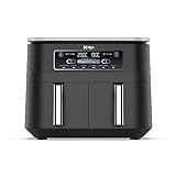 Ninja Foodi Dual Zone Digitale Heißluftfritteuse, 7,6L Airfryer, 2 Fächer, Antihaftbeschichtung, spülmaschinenfeste Körbe, 6-in-1, 4-6 Portionen, Schwarz AF300EU