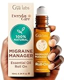 Gya Labs Migräne & Kopfschmerzen ätherisches Öl Roll On - 100% natürliche Migräne Relief Kopfschmerzen Roller - Schneller Komfort für Spannungskopfschmerzen, Aromatherapie mit Pfefferminzöl (10ml)