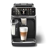 Philips Serie 5500 Kaffeevollautomat inkl. Latte Go, SilentBrew-Technologie, Schnellstart. Aromatischer Kaffee aus frisch gemahlenen Bohnen, 20 Heiß- und Eisgetränke, Grau (EP5544/50)
