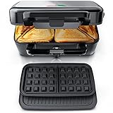 Arendo - Sandwichmaker 3in1 Waffeleisen Kontaktgrill mit abnehmbaren Platten - mit Antihaftbeschichtung - BPA frei - Temperaturkontrolle – Sandwich Maker - Sandwichtoaster