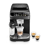 De'Longhi Magnifica Evo ECAM 292.81.B Kaffeevollautomat mit LatteCrema Milchsystem, 7 Direktwahltasten für Cappuccino, Espresso und weitere Kaffeespezialitäten, 2-Tassen-Funktion, Schwarz