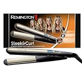 Remington Glätteisen Sleek & Curl (abgerundetes Design -ideal zum Glätten & Stylen von Locken und Wellen, hochwertige Ultra-Turmalin-Keramikbeschichtung) LCD-Display, 150-230°C, Haarglätter S6500