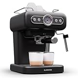 Klarstein Espresso Siebträgermaschine mit Milchaufschäumer, 1,2L Retro Mini-Espressomaschine mit Siebträger, 950 W Klein, Edelstahl-Kaffeemaschine für Cappuccino, Latte & Macchiato