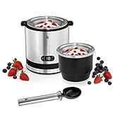 WMF Küchenminis 3in1 Eismaschine, Ice Maker für Frozen Joghurt, Sorbet und Eiscreme, Gefrierbehälter 300 ml, 30-Minuten-Time, Frozen Joghurtmaschine