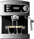 Cecotec Espressomaschine Cumbia Power Espresso 20 Barista Aromax. Leistung 2900 W, 2 Heizsysteme, 20-bar-Druckpumpe, Manometer, Doppelauslassfilterhalter und 2 Filter (Basic)