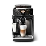Philips Serie 5400 Kaffeevollautomat – LatteGo Milchsystem- 12 Kaffeespezialitäten- Intuitives Display- 4 Benutzerprofile- Schwarz (EP5441/50)