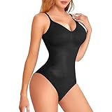 Shapewear Damen Body, Miederbody Stark Formend, Bodysuit Women, Bauchweg Body Shaper Damen, Bequemer Formende Bodys, Stringbody mit Verstellbarer Schultergurt und Atmungsaktiven Materialien-L/XL