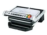 Tefal OptiGrill Kontaktgrill, 6 Programme, Garstufenanzeige, Abnehmbare Platten, Manueller Modus, Elektrogrill, Edelstahl, GC705D16