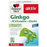 Doppelherz Ginkgo + B-Vitamine + Cholin - Mit Pantothensäure als Beitrag zur normalen geistigen Leistungsfähigkeit - 40 Kapseln