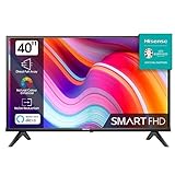 Hisense 40E4KT 101cm (40 Zoll) Fernseher Full HD Smart TV, Triple Tuner DVB-T2 / T/C / S2 / S, Works with Alexa, WiFi, Game Mode, Hotel Mode, Schwarz [2023], Betriebsystem VIDAA U