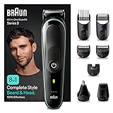 Braun All-In-One Bartpflege Bodygroomer Set, 8-in-1 Barttrimmer / Bartschneider, Trimmer/Haarschneider Herren, Haarschneidemaschine, wasserdicht, 80 Min. kabellose Laufzeit, MGK3441