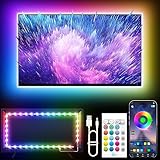 KANTUTOE TV LED Hintergrundbeleuchtung, 5 M LED-Streifen für 45-75 Zoll TV, Musik Sync Farbe wechselnde TV-Lichter mit APP und Fernbedienung USB Powered LED-Lichter für Zimmer