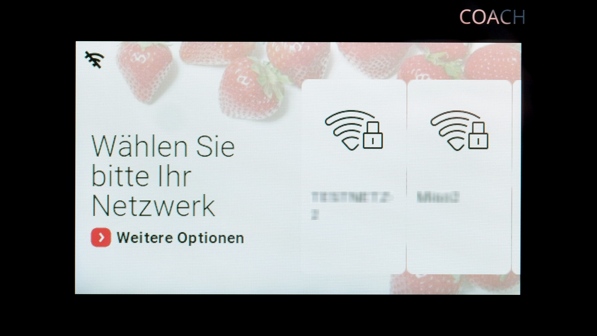 Touchscreen Wahl des WLAN