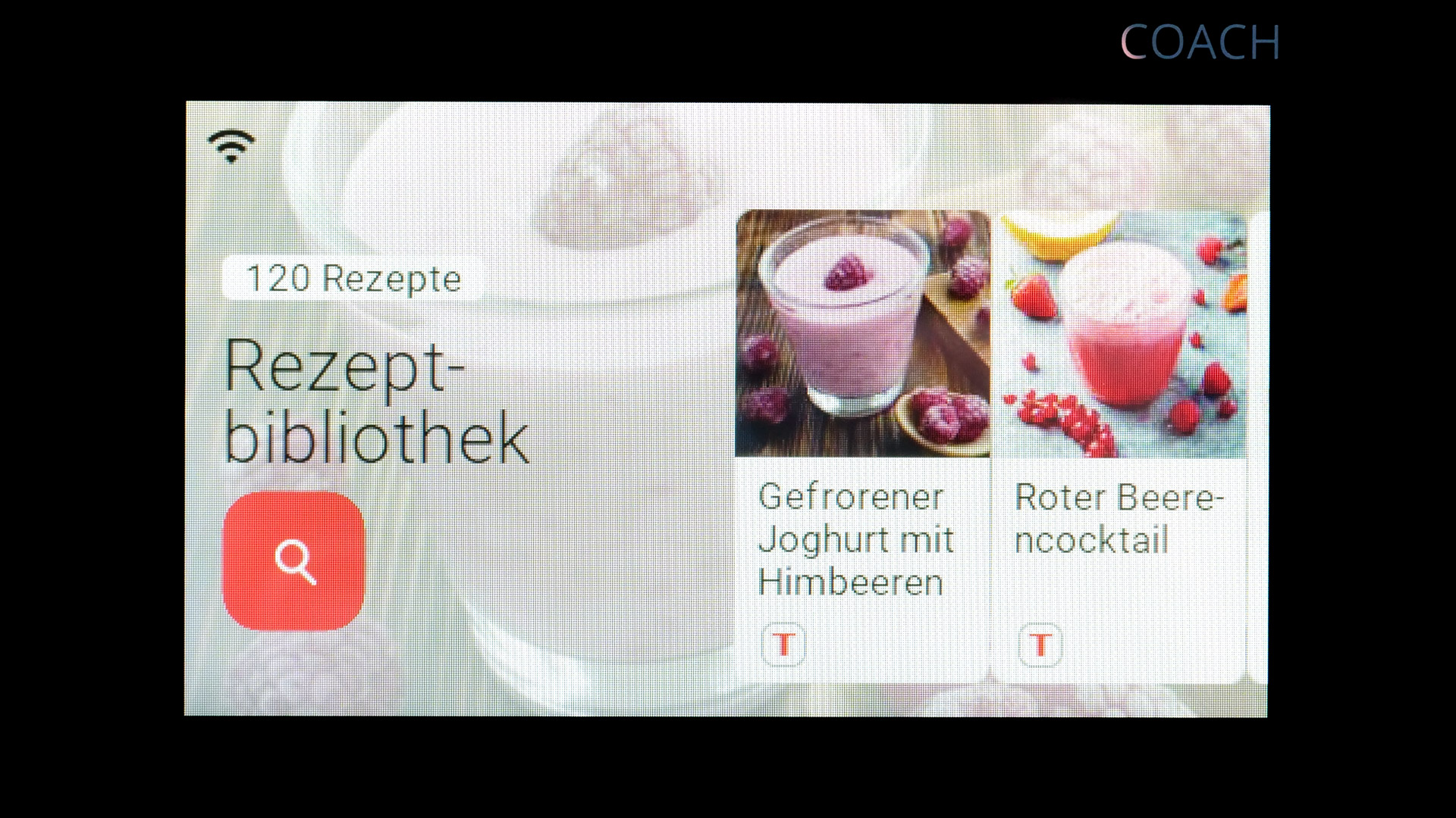 Touchscreen Rezeptbibliothek