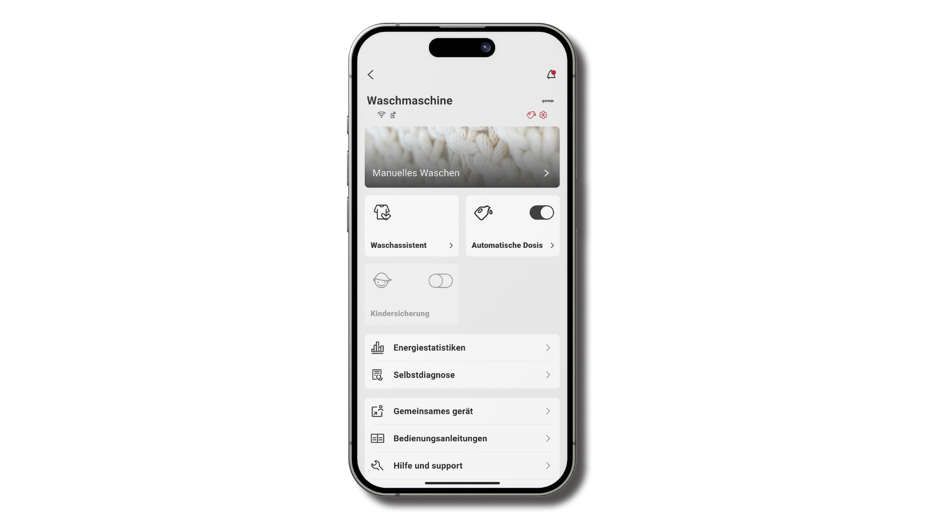 Ein Smartphone. Im Display ist die App Connect Life zu sehen.