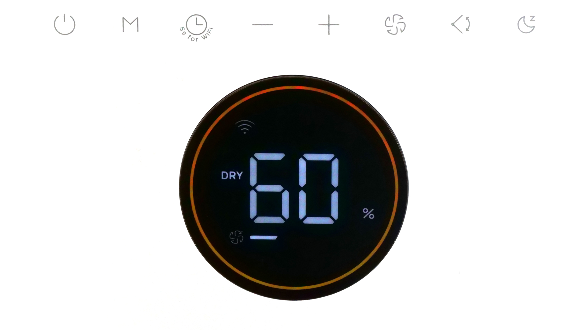 Das Display zeigt 'DRY 60 %'.