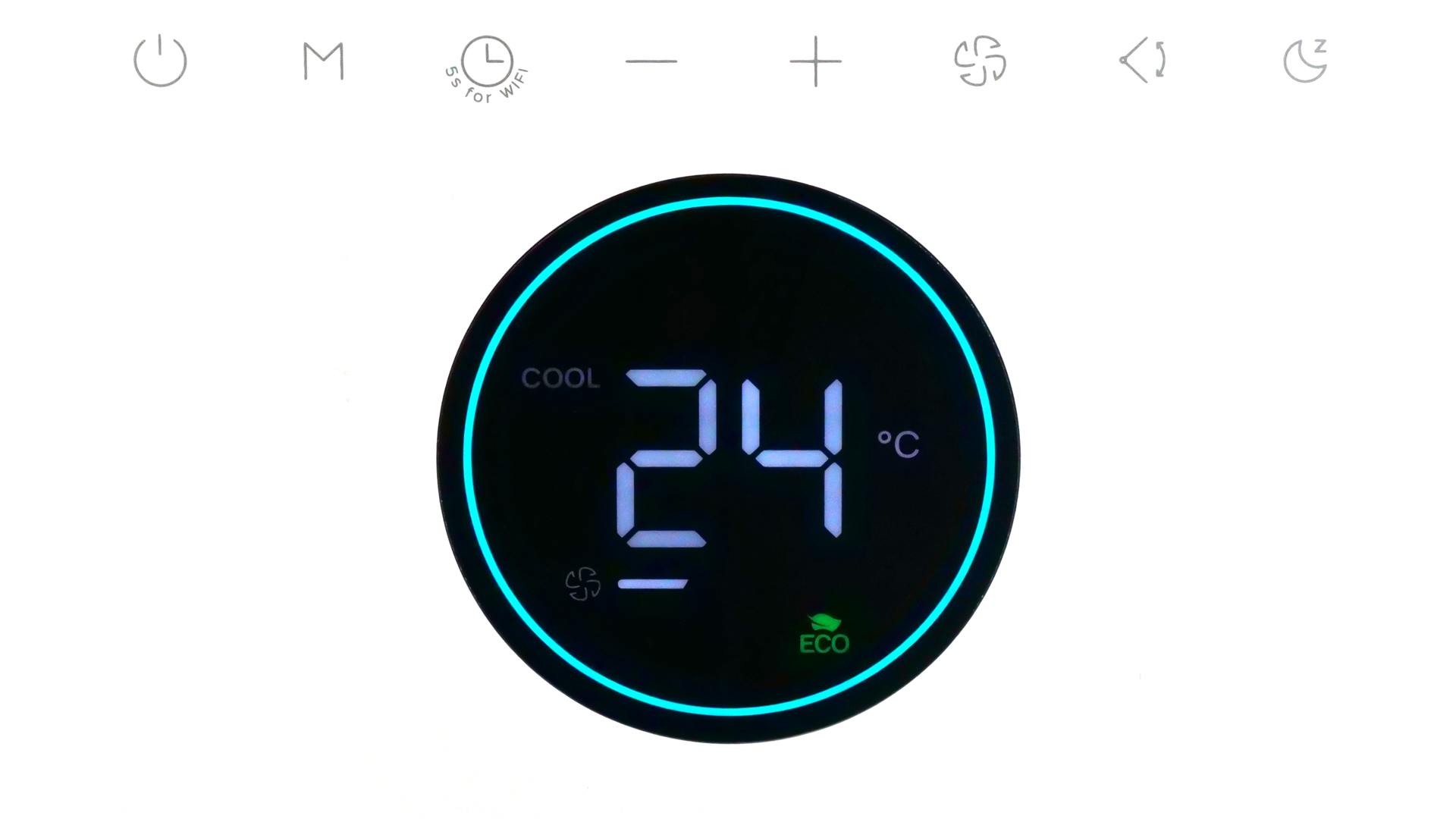 Das Display zeigt '24 °C ECO'.