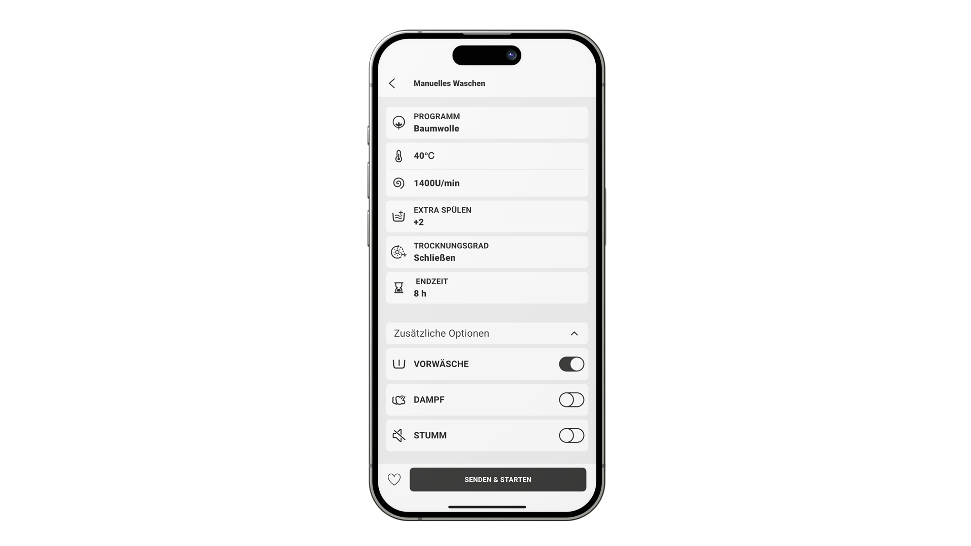 Ein Smartphone. Im Display ist die App Connect Life zu sehen.