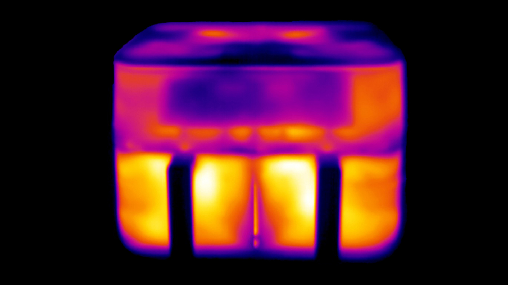 Wärmebild nach 30 Minuten mit 200 °C