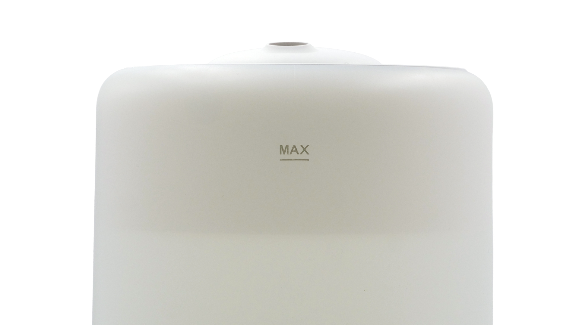 Die Außenwand des Tanks. Darauf befinden sich zwei Striche mit der Beschriftung 'MAX'.