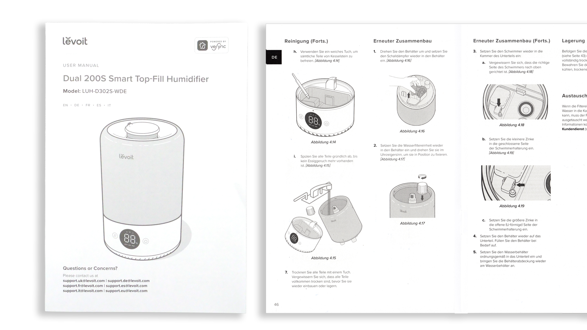 Die Titelseite der Bedienungsanleitung.