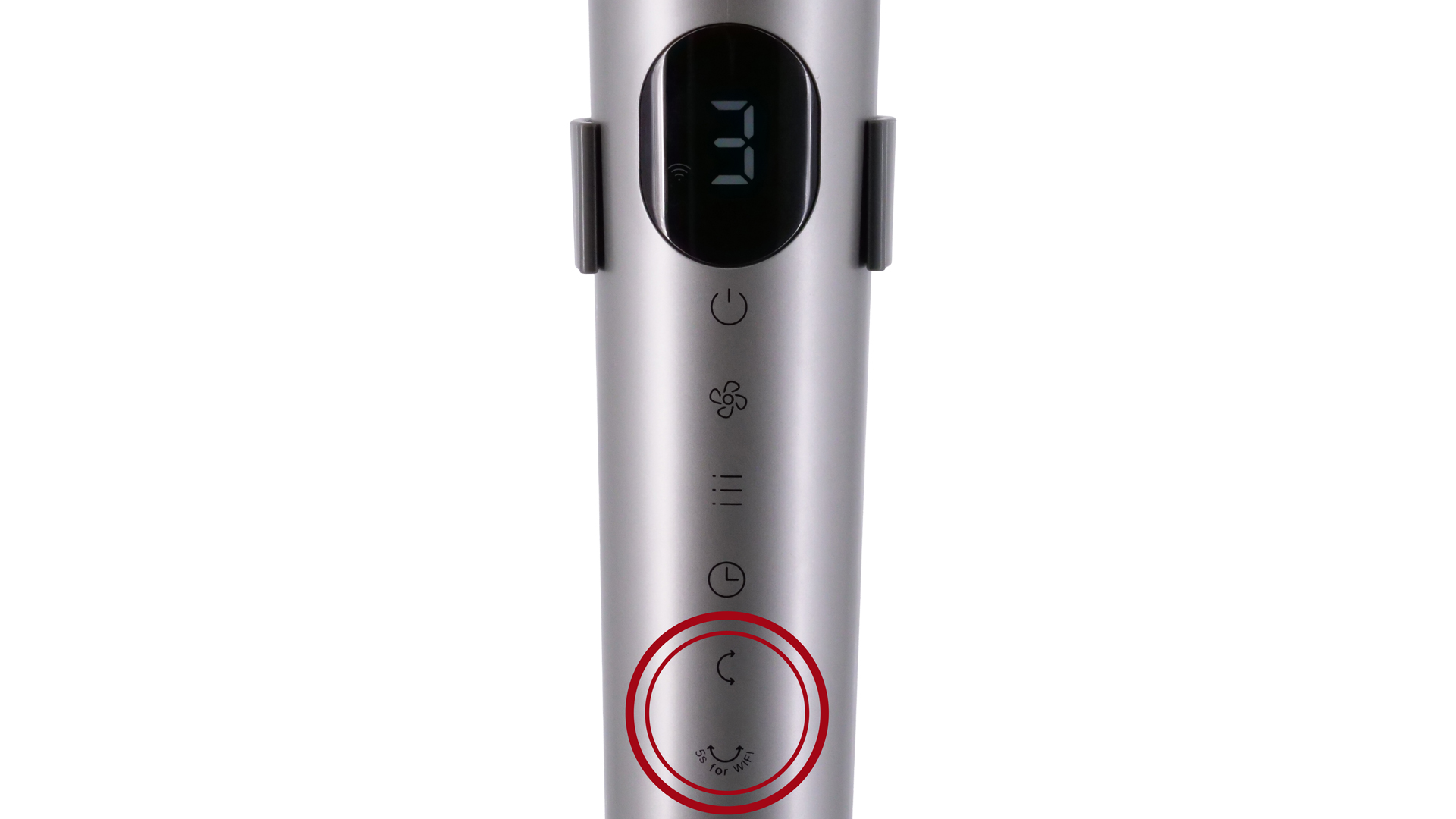 Die Touchelemente am Stiel des Modells. Die beiden unteren Touchelemente, über die man die Oszillation einstellt, sind rot eingekreist.