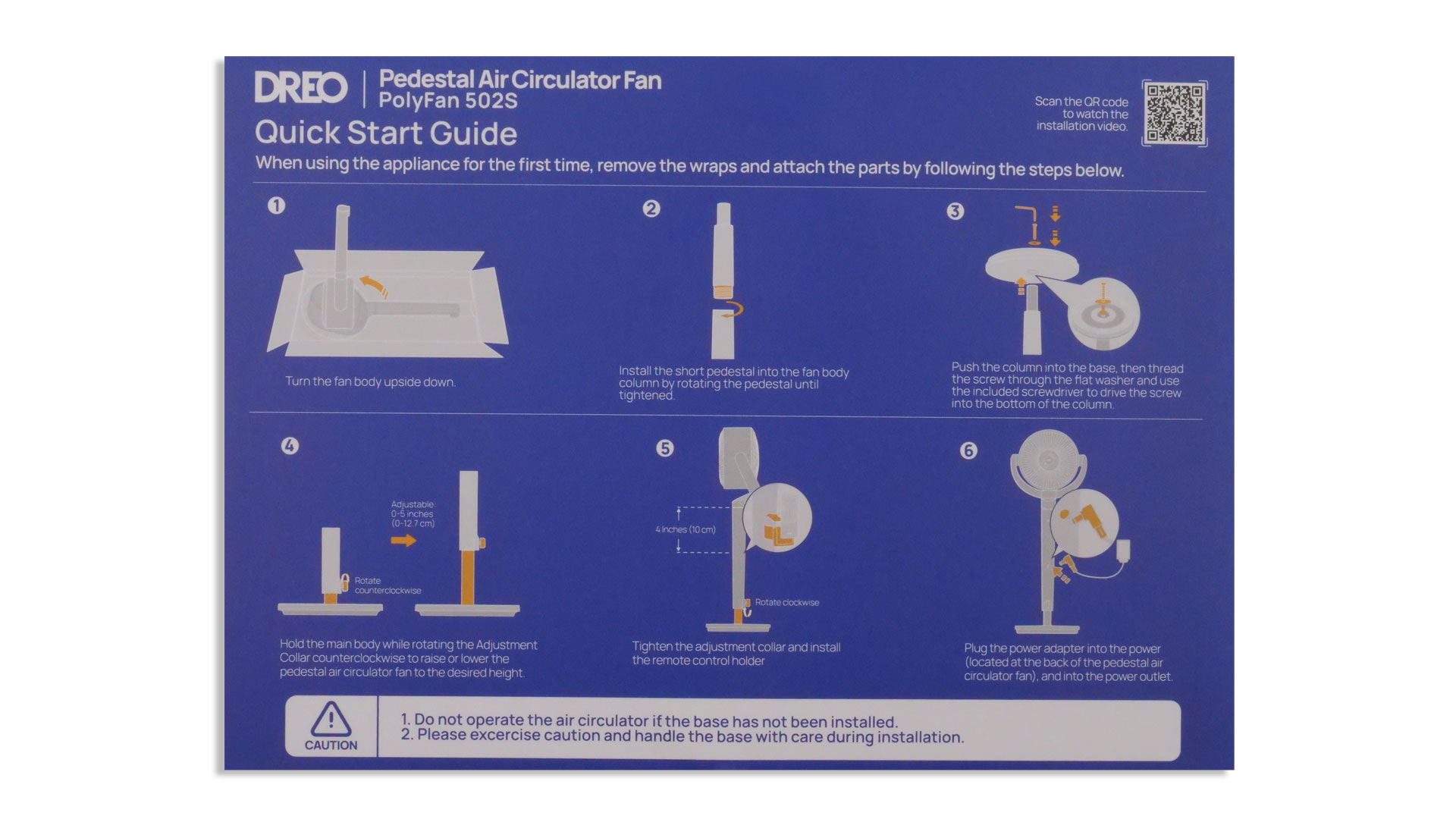 Die Kurzanleitung vor weißem Hintergrund.