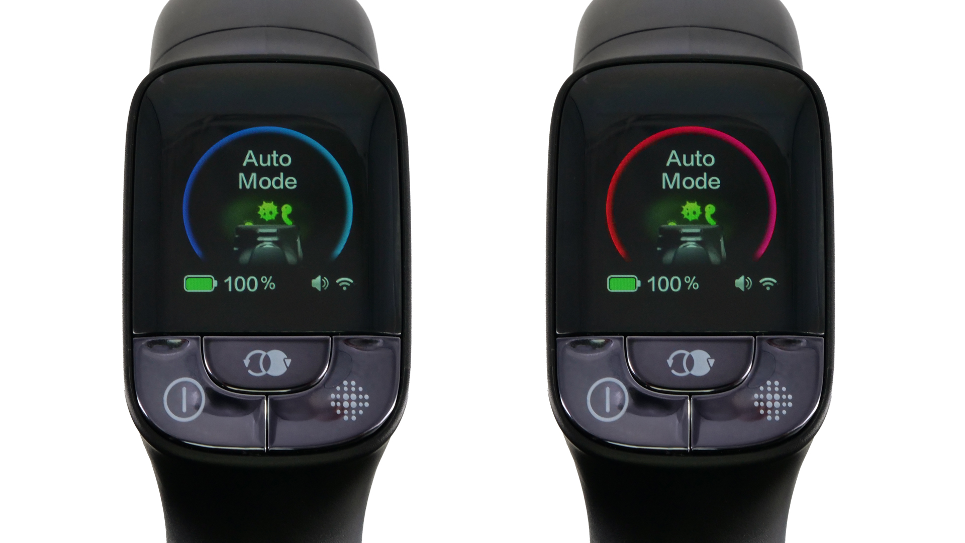 Im Display leuchten unter anderem die Zahl 100 und das Wort AUTO auf.