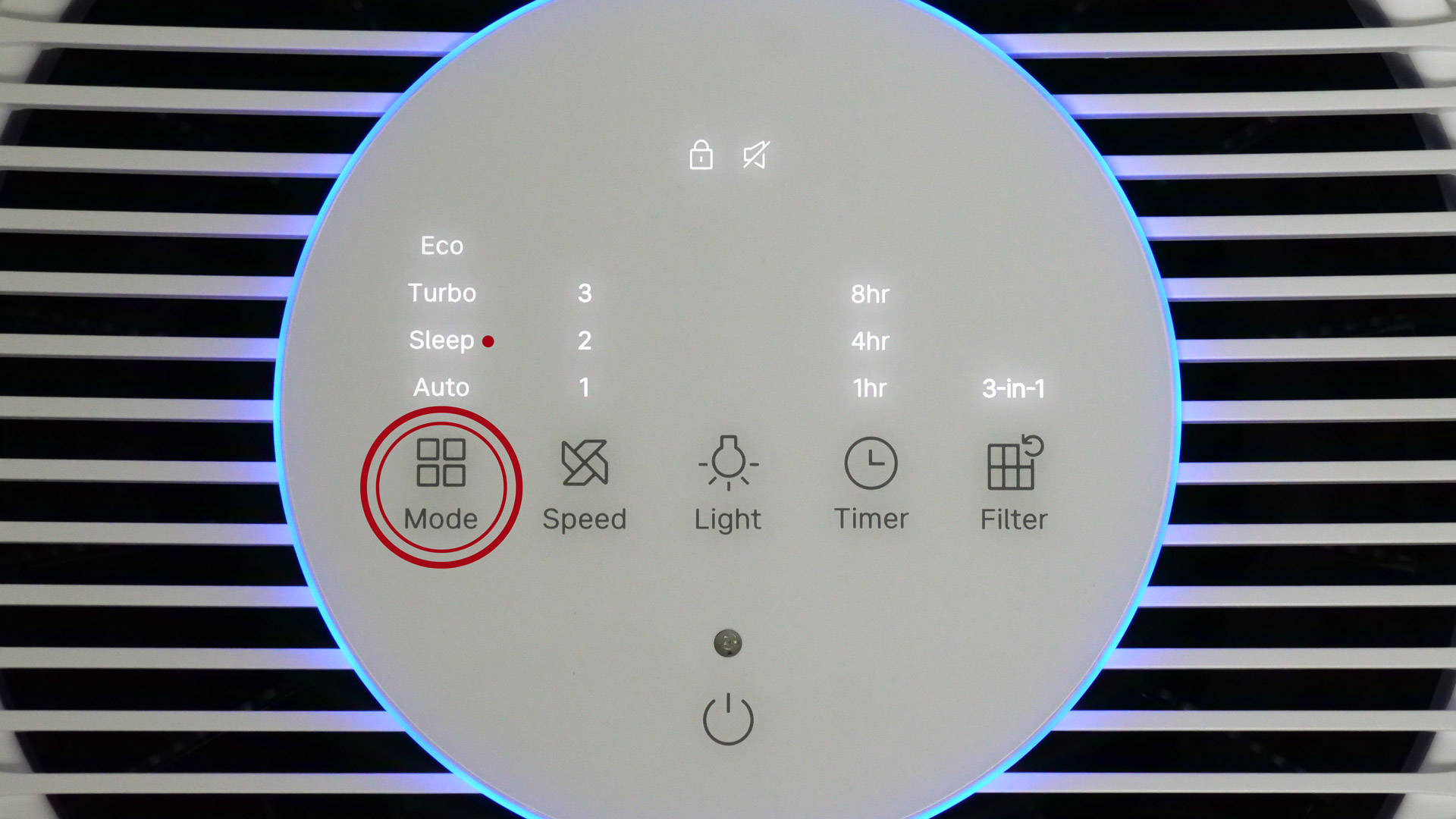 Ventilatortaste und Geschwindigkeit
