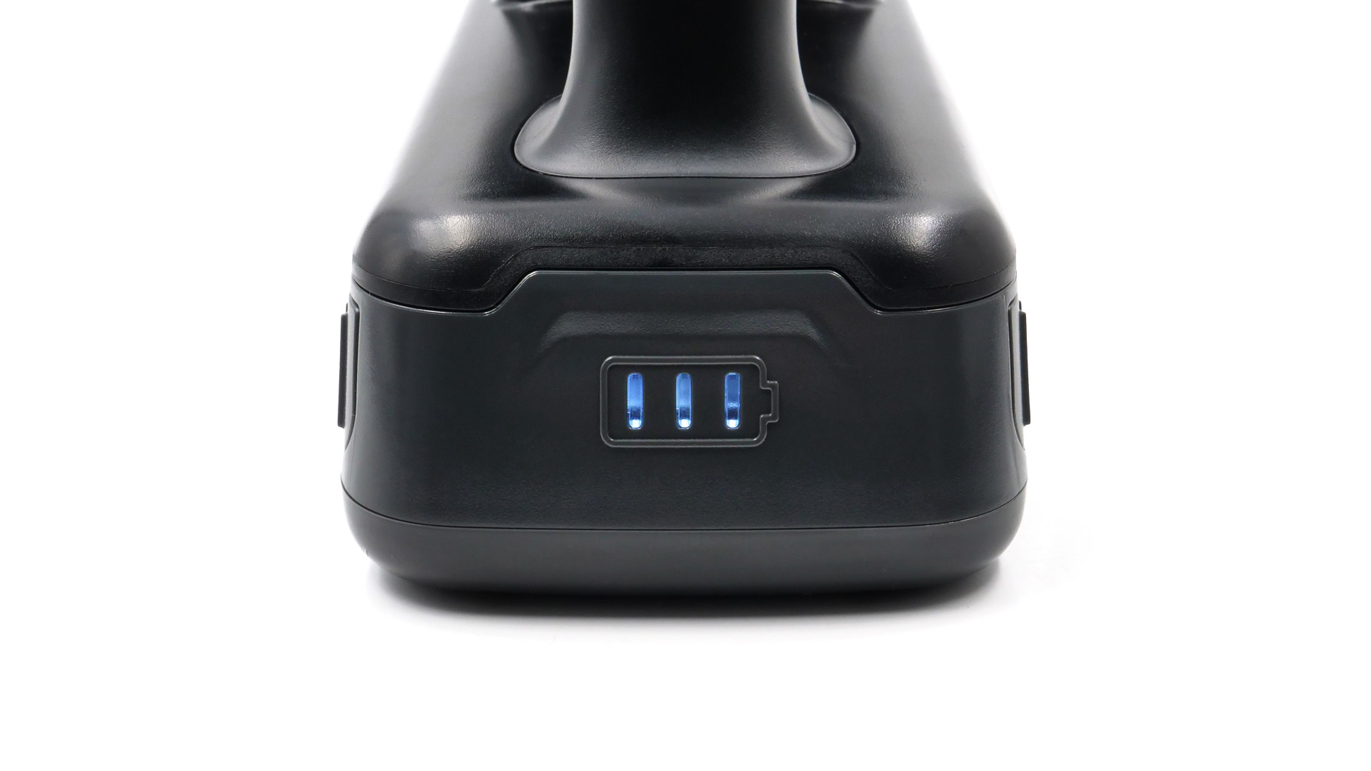 Drei leuchtende LEDs am Akku.