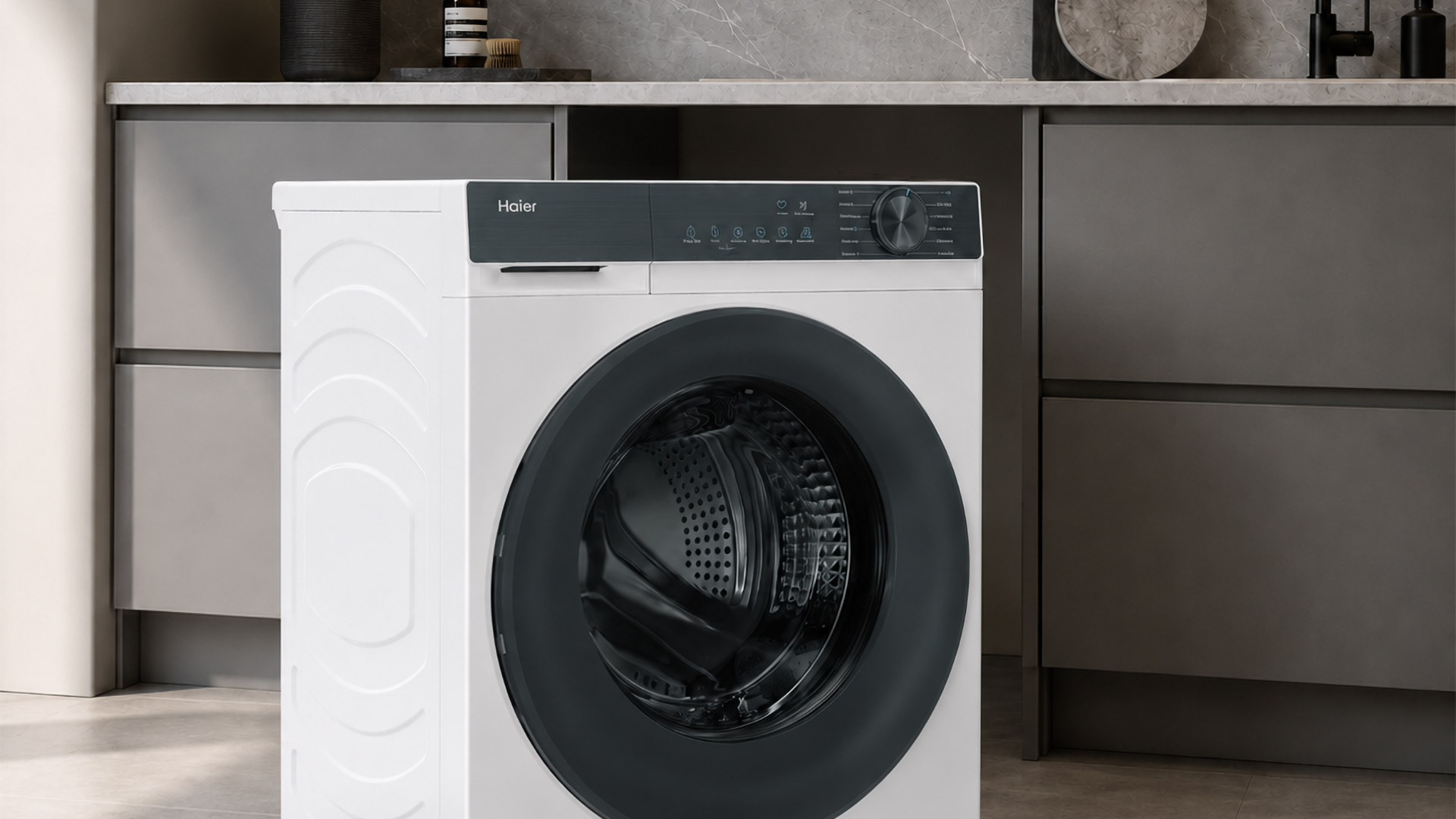 Aufstellung und Bautiefe der Haier HW80-BP14637T
