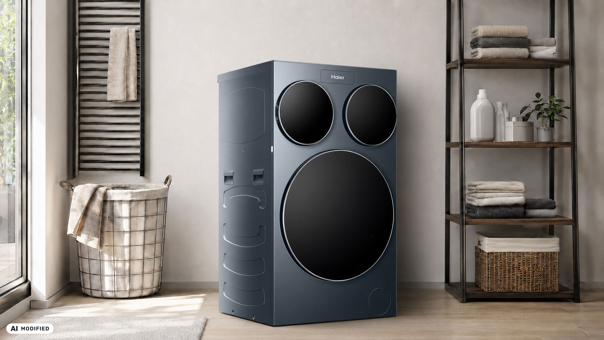 Aufstellung und Abmessungen der Haier HAMQD 410CBL9GN-84