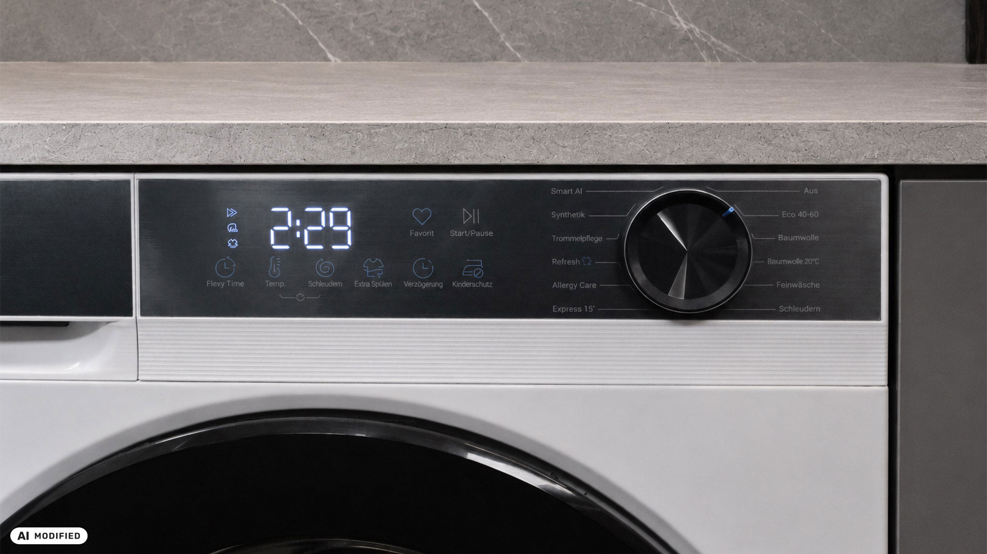 Bedienfeld und Display der Haier HW80-BP14637T
