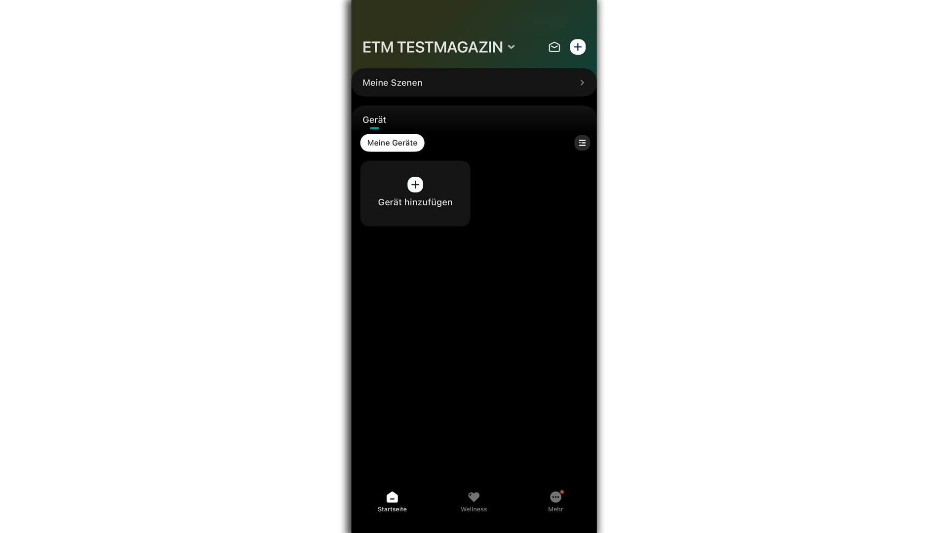 VeSync-Startseite vor dem Hinzuf&uuml;gen des Luftreinigers