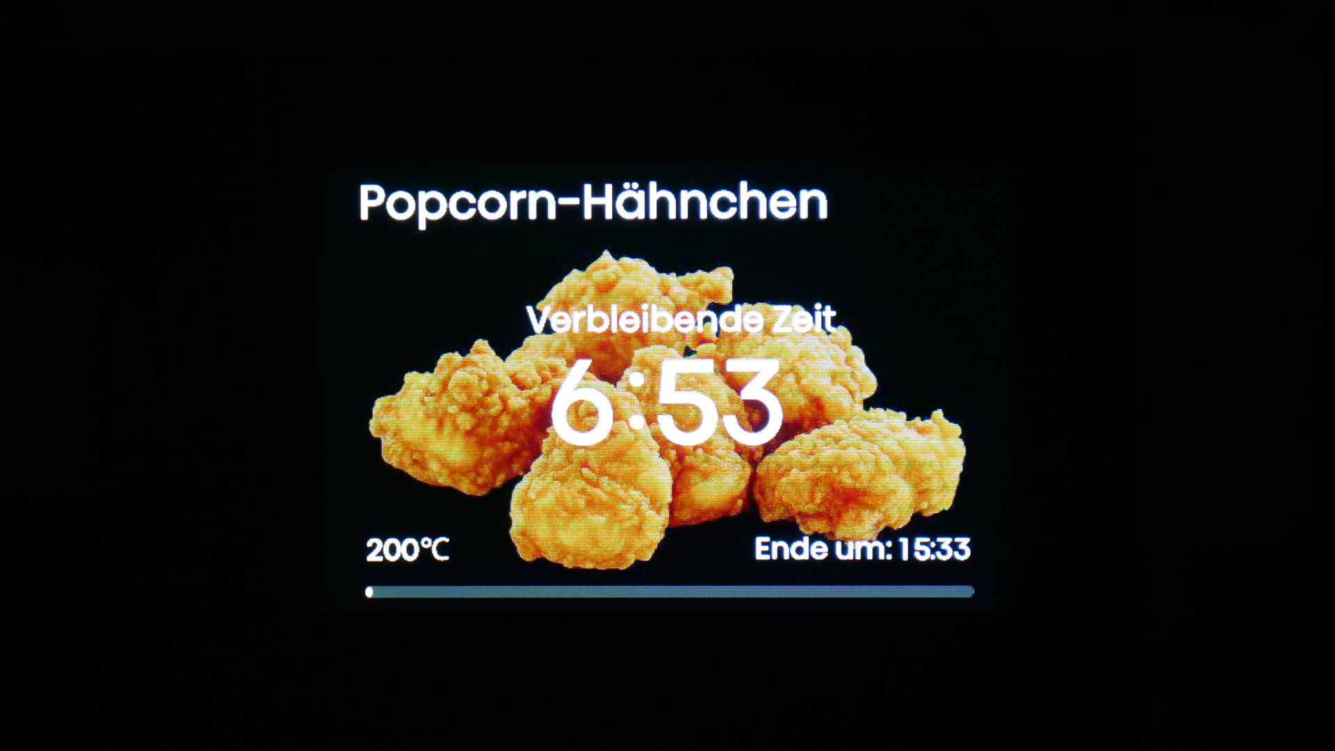 Hisense H28SO1 &ndash; Anzeige w&auml;hrend der Zubereitung