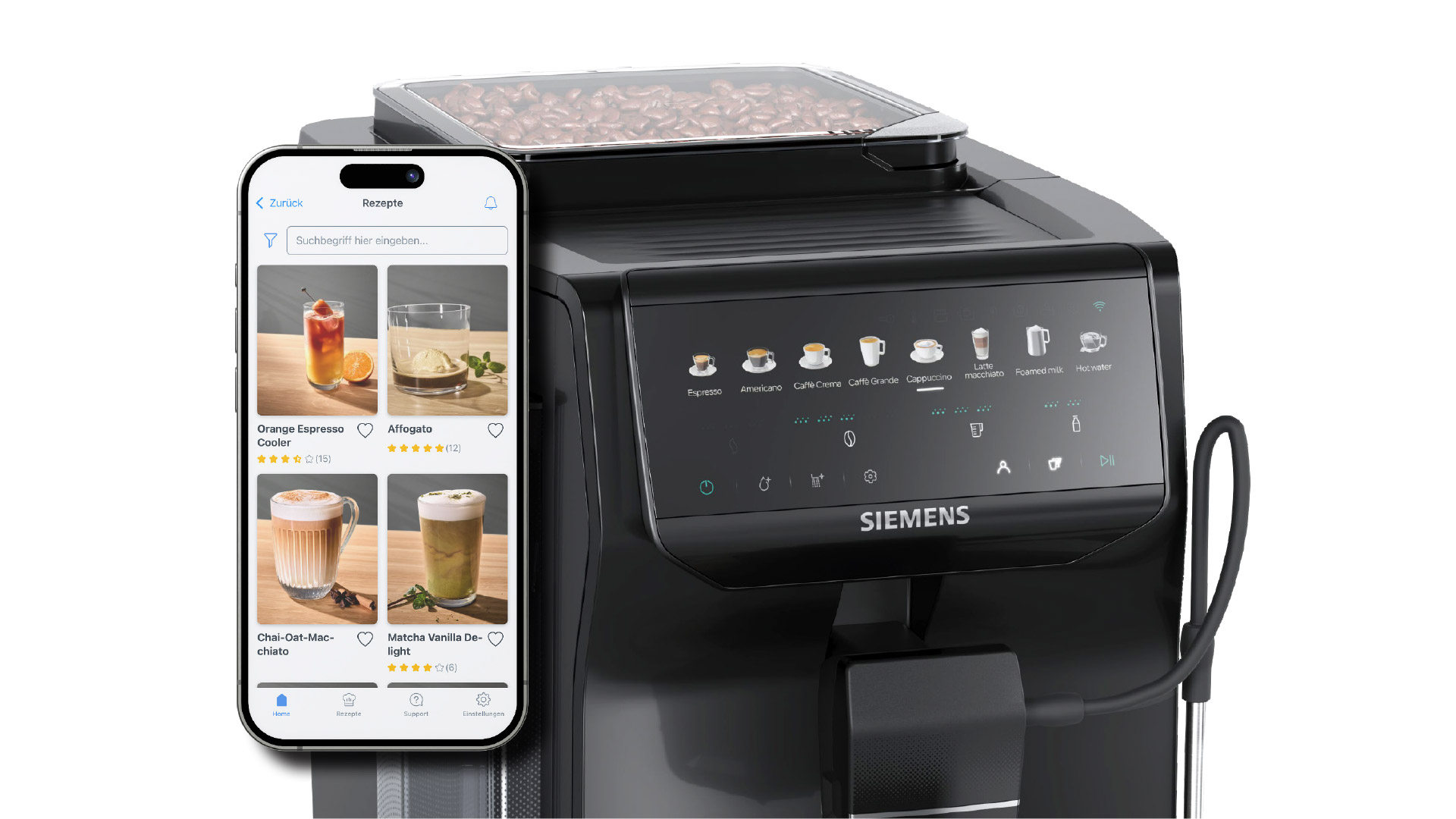 Siemens Hausger&auml;te App mit Siemens EQ500 iAroma