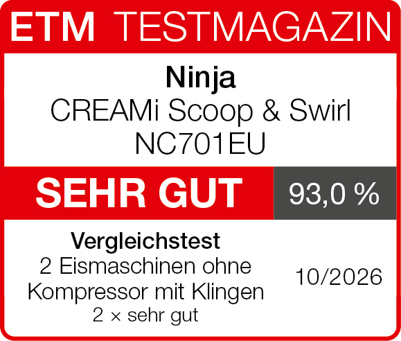 Testsiegel Wilfa Icy &ndash; 92,4 %, sehr gut