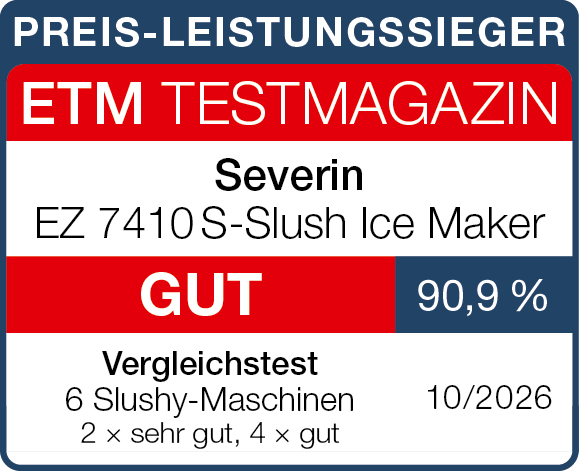 Testsiegel Severin EZ 7405 2-in-1 Eismaschine mit Joghurtfunktion &ndash; 90,9 %, gut